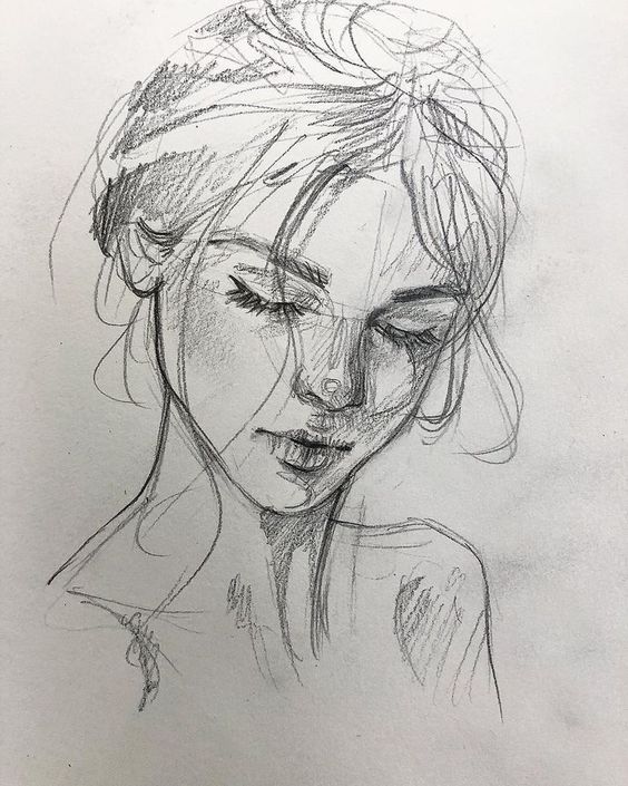 Sketch gương mặt thiếu nữ